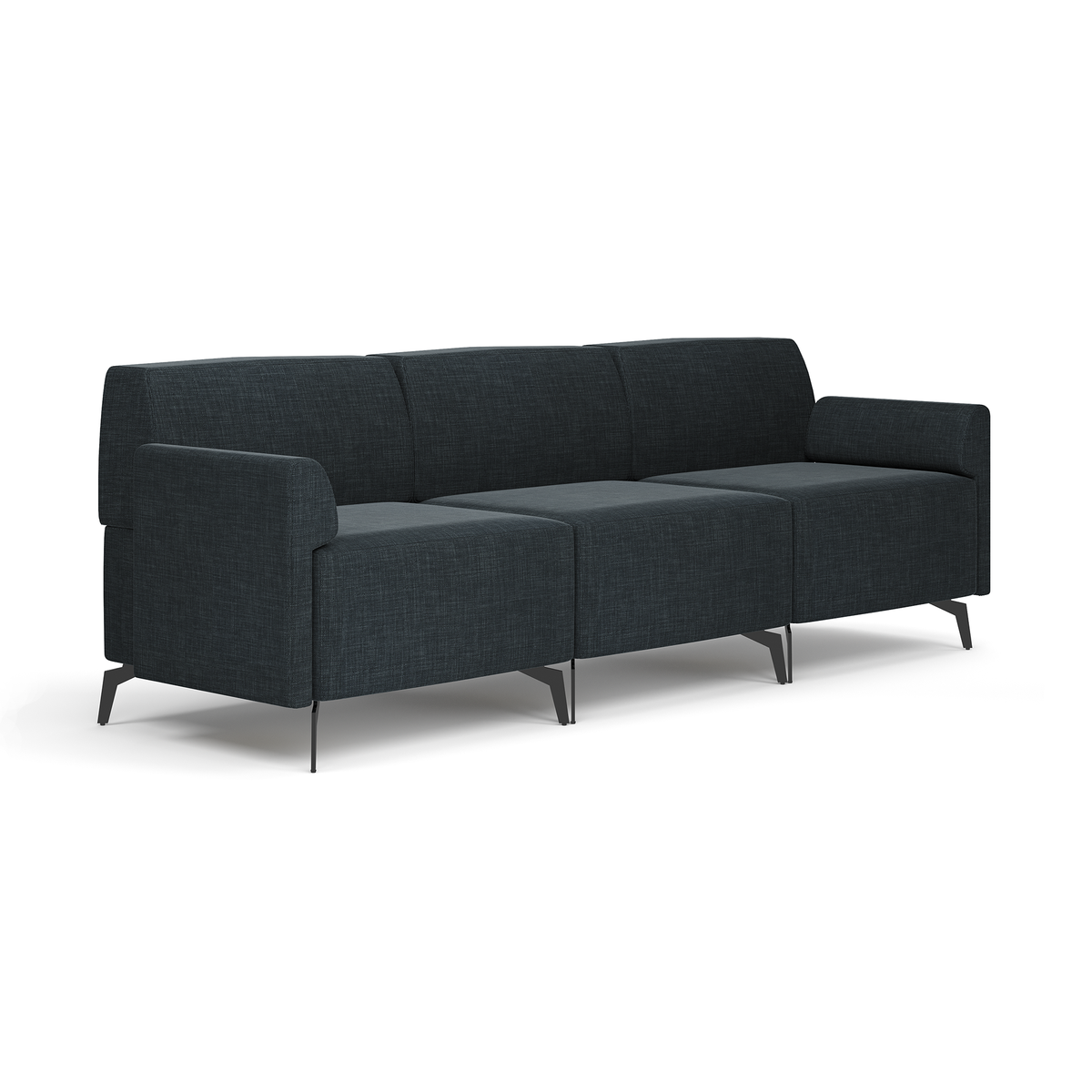 OfficeSource Saxon 3-Seat Modular Reception Sofa Tall Arms 94in