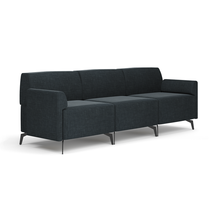 OfficeSource Saxon 3-Seat Modular Reception Sofa Tall Arms 94in
