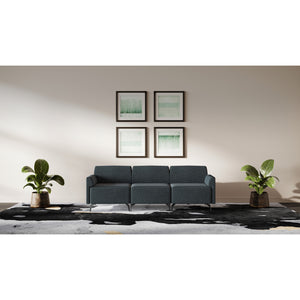 OfficeSource Saxon 3-Seat Modular Reception Sofa Tall Arms 94in