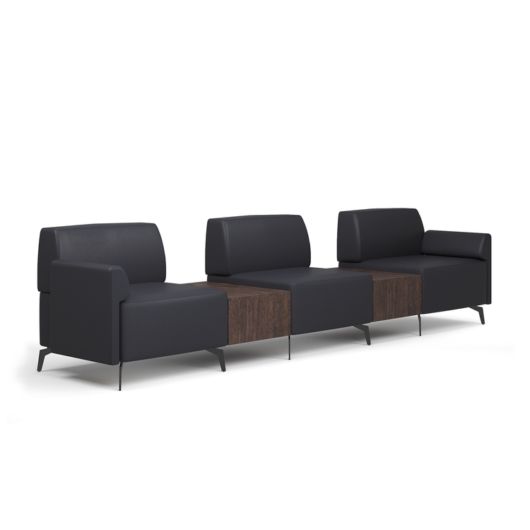 Saxon 3 Seater Reception Lounge Sofa with Connector Tables