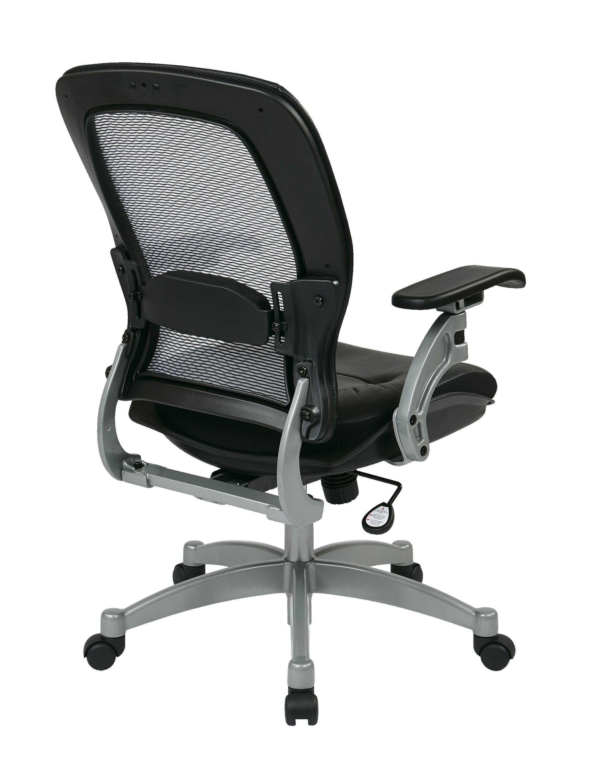 3680 - Professional Light Air Grid Chair w/ Top Grain Leather Seat by Office Star