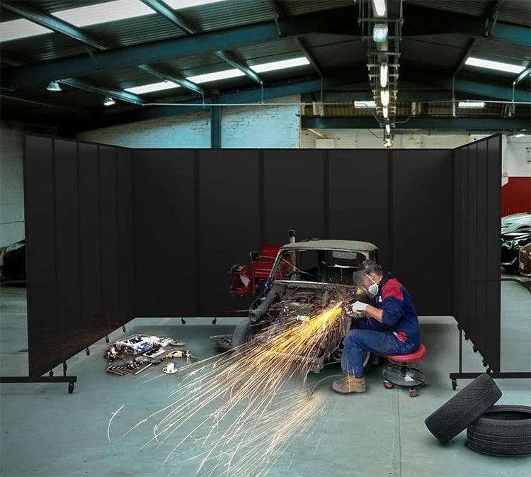 Retractable Fire Screen FRD-FS Fire Resistant Portable Screens I Screenflex