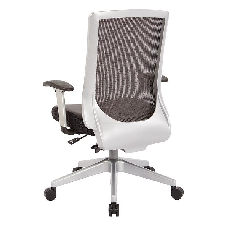 521-E3TG1N668PR - Space High Back Vertical Mesh Chair w/ Bonded Leather Seat by OSP