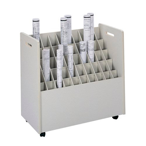 3083 - Mobile Roll File, 50 Compartment 2.75" sq  by Safco