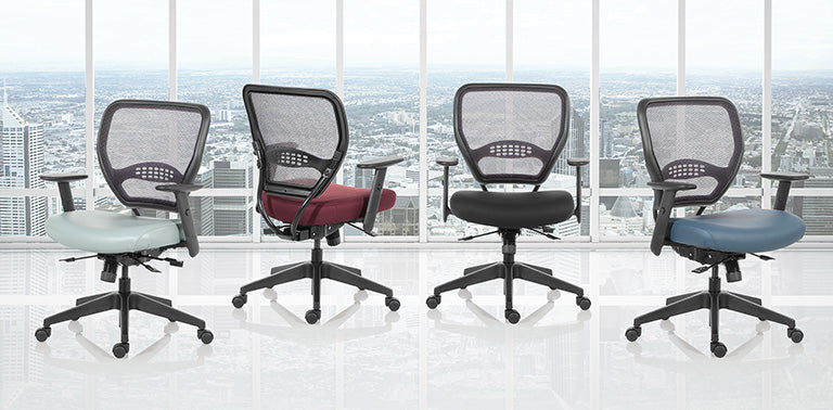 5500SL - Office Star Space Air Grid Back Managers Chair w/ Black Mesh Seat & Seat Slider