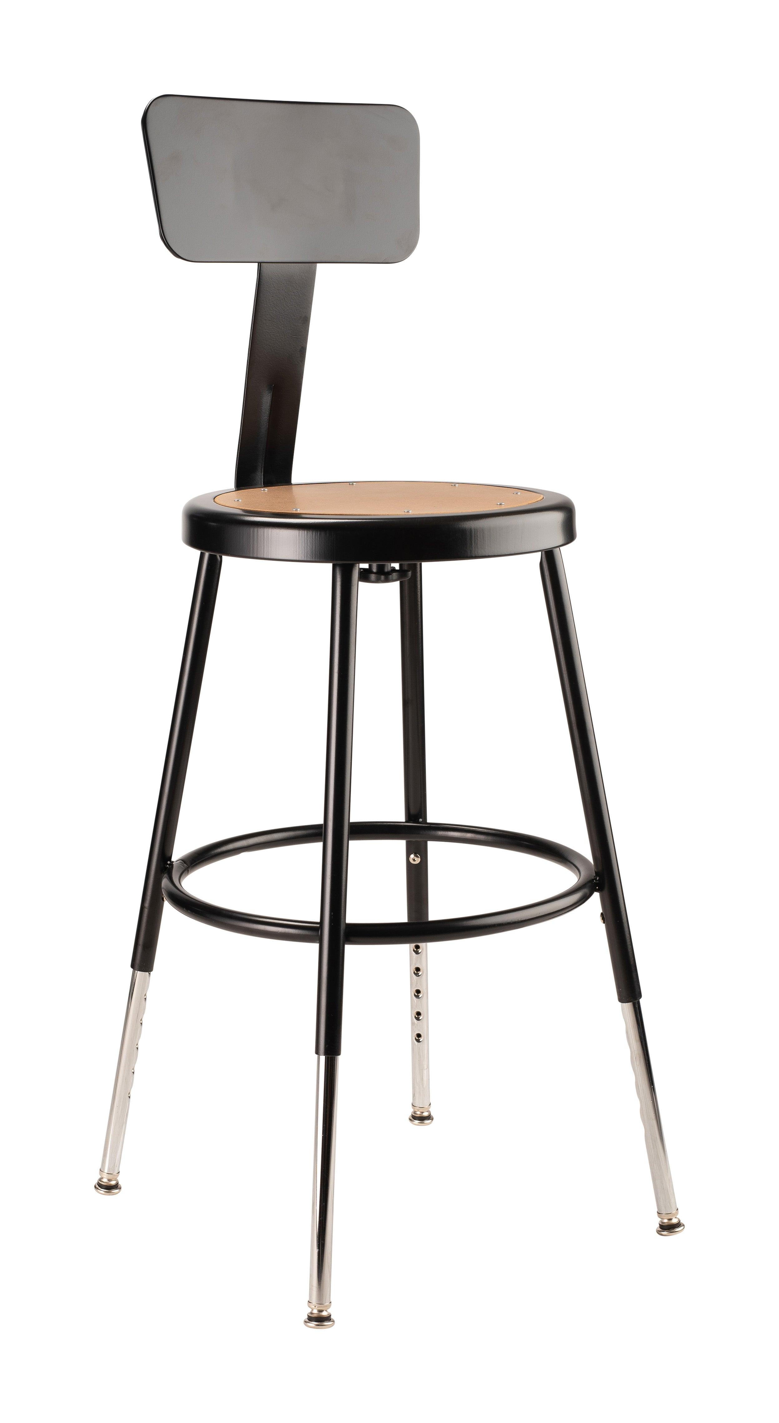 6218H - Adjustable Height 19"- 27" Industrial Stool w/ Optional Back by NPS (5 Pack)