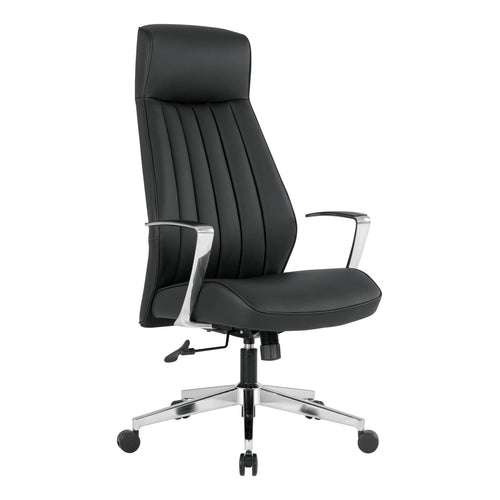 62200C - High Back Dillon Chair with Padded Aluminum Arms & Chrome Base by OSP
