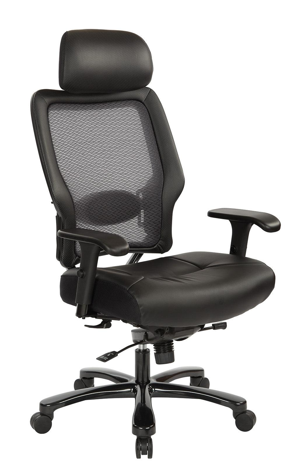 63-E37A773HL - Big & Tall Dual Layer Air Grid® & Bonded Leather Executive Chair by OSP