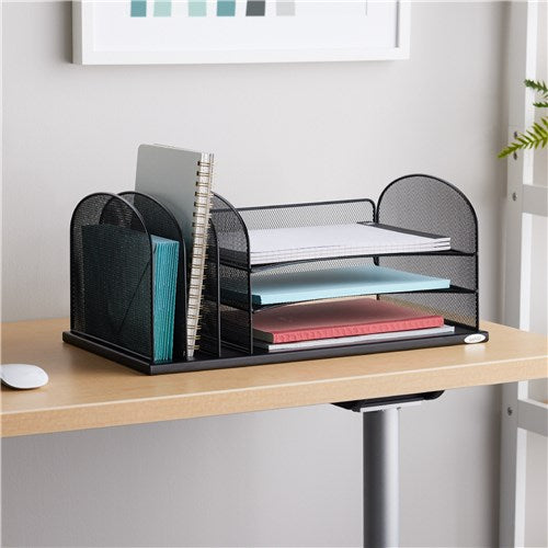 3254 - Onyx Mesh Combination Desk Organizer by Safco