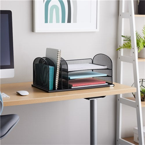 3254 - Onyx Mesh Combination Desk Organizer by Safco