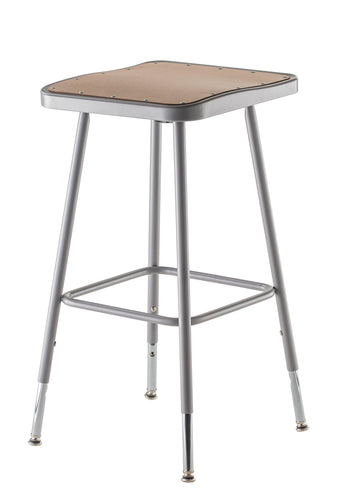 6318H - NPS 2 pack Adjustable Height Heavy Duty Square Seat Industrial Stools