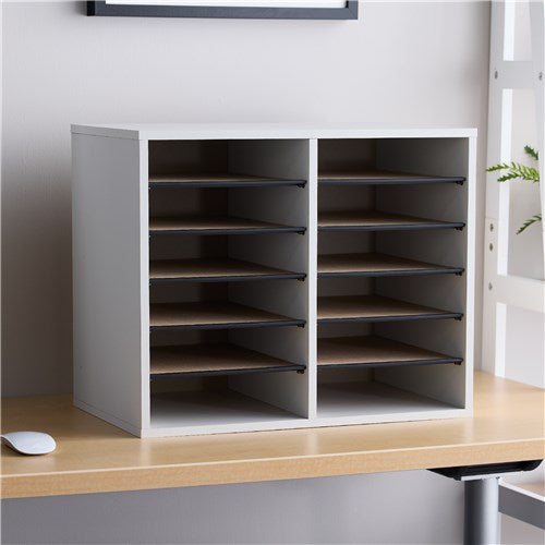 9420 - Wood Adjustable Literature Organizer - 12 Compartment by Safco