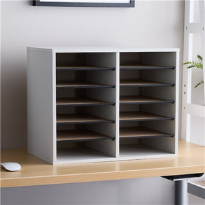 9420 - Wood Adjustable Literature Organizer - 12 Compartment by Safco