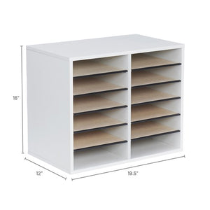 9420 - Wood Adjustable Literature Organizer - 12 Compartment by Safco