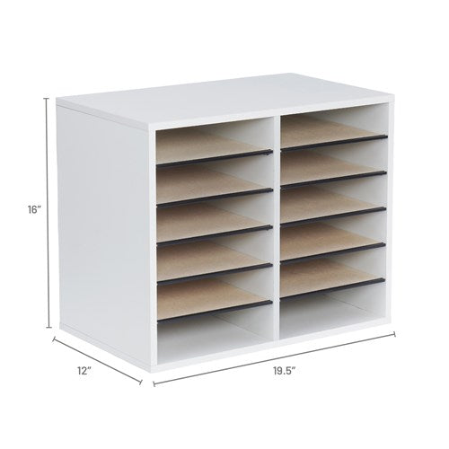 9420 - Wood Adjustable Literature Organizer - 12 Compartment by Safco