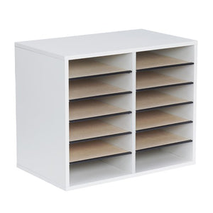 9420 - Wood Adjustable Literature Organizer - 12 Compartment by Safco