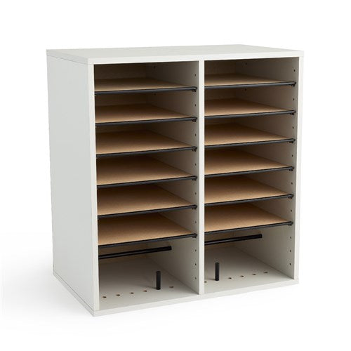 9422 - Wood Adjustable Literature Organizer, 16 Compartment by Safco