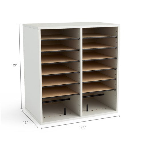 9422 - Wood Adjustable Literature Organizer, 16 Compartment by Safco