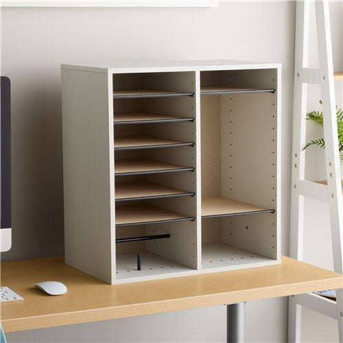 9422 - Wood Adjustable Literature Organizer, 16 Compartment by Safco