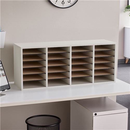 9423 - Wood Adjustable Literature Organizer, 24 Compartment by Safco