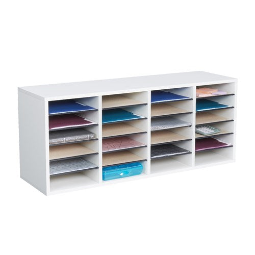 9423 - Wood Adjustable Literature Organizer, 24 Compartment by Safco
