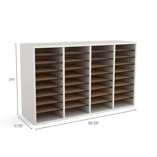 9424 - Wood Adjustable Literature Organizer, 36 Compartment by Safco