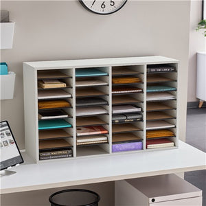 9424 - Wood Adjustable Literature Organizer, 36 Compartment by Safco