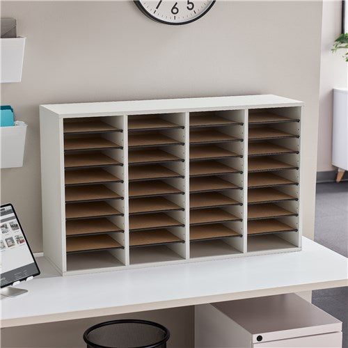 9424 - Wood Adjustable Literature Organizer, 36 Compartment by Safco
