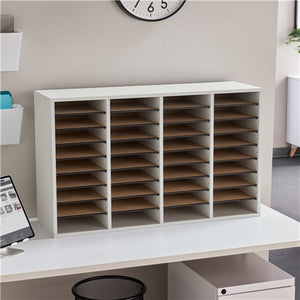 9424 - Wood Adjustable Literature Organizer, 36 Compartment by Safco