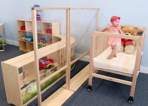 WB0534 - Floor Standing Acrylic Partition by Whitney Bros