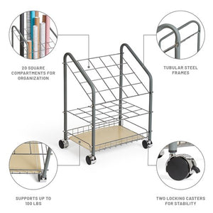 3091 - Tubular Steel Wire Roll File, 20 Compartment  2.75" sq. by Safco