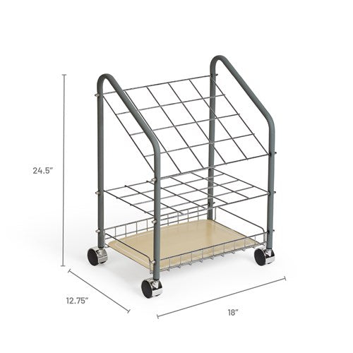 3091 - Tubular Steel Wire Roll File, 20 Compartment  2.75" sq. by Safco