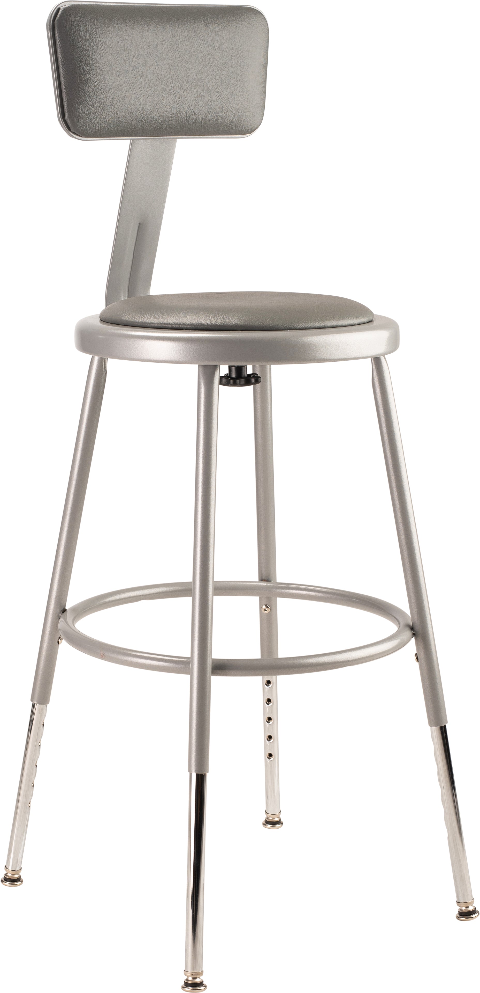 6400HB - NPS 5 pack Adjustable Height Heavy Duty Vinyl Padded Steel Stool w/ Backrests