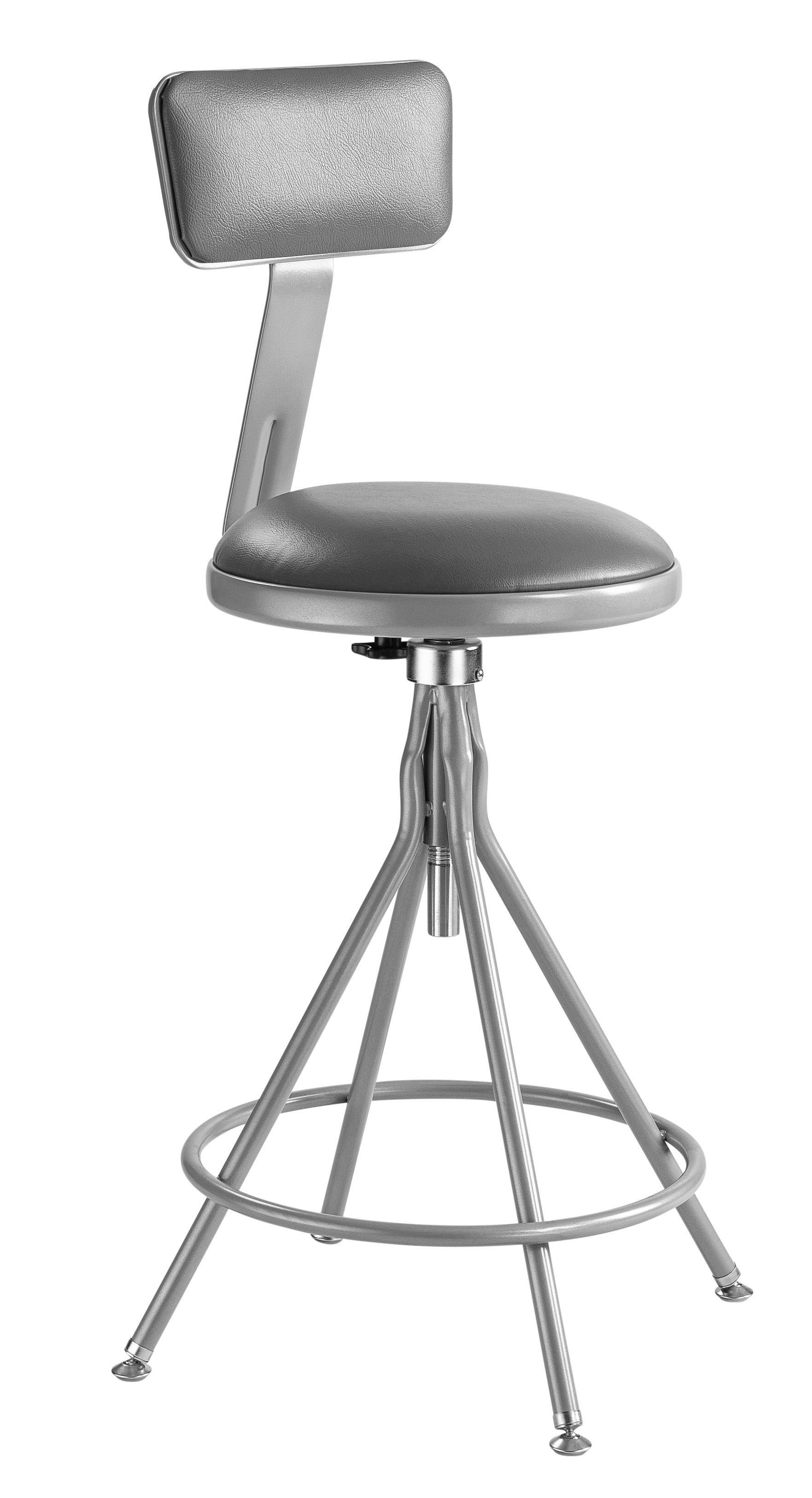 6524H - NPS Height Adjustable Heavy Duty Vinyl Padded Swivel Steel Stool