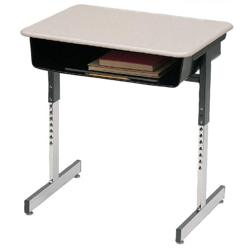 SC7800SP - (2 pack) Scholar Craft Adjustable Height Pedestal Desk w/Book Box, Solid Plastic Top