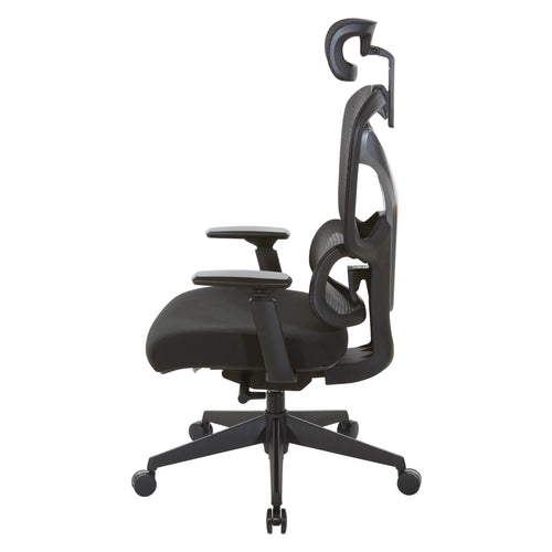 71142HR - Office Star Pro-Line II Mesh Back Manager's Chair with Fabric Seat & Headrest