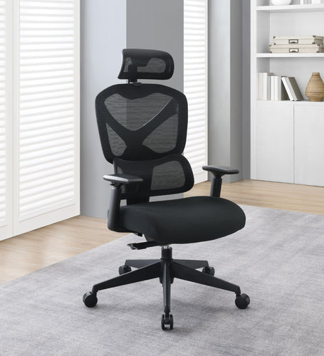 71142HR - Office Star Pro-Line II Mesh Back Manager's Chair with Fabric Seat & Headrest