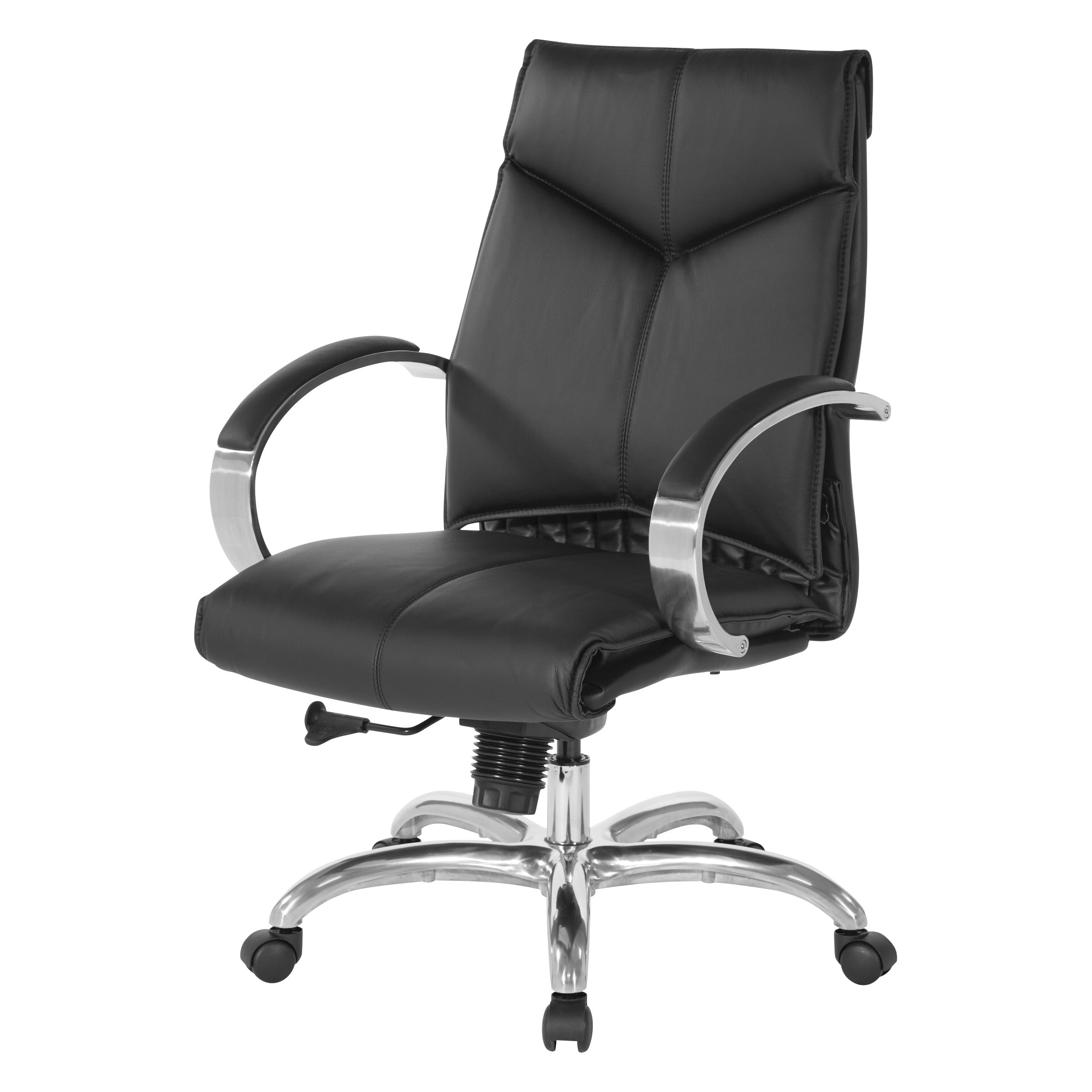 8201 - Deluxe Mid Back Executive Leather Chair with Chrome Base by OSP