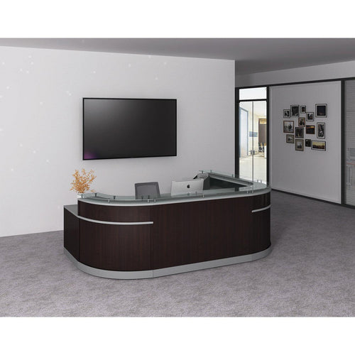 COSMO5 - Cosmo Glass Top U Shaped Reception Desk w/ ADA Return by Office Source