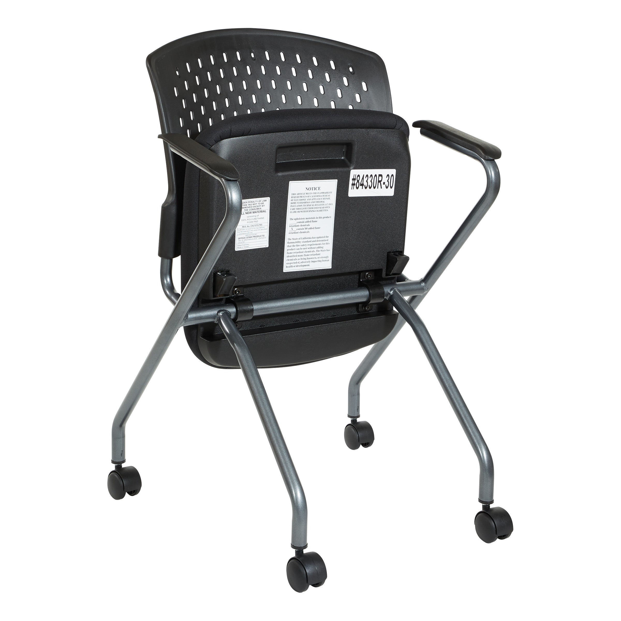 84330 - Ventilated Plastic Wrap Around Back Folding Chair with Arms (2/Pk)