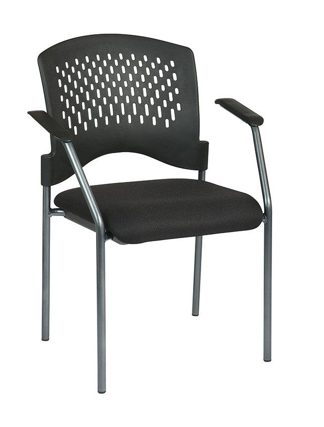 8610 - Titanium Finish Visitors Chair with Arms & Plastic Back