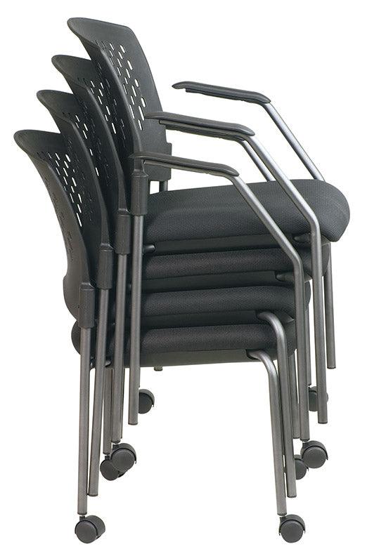 8610 - Titanium Finish Visitors Chair with Arms & Plastic Back