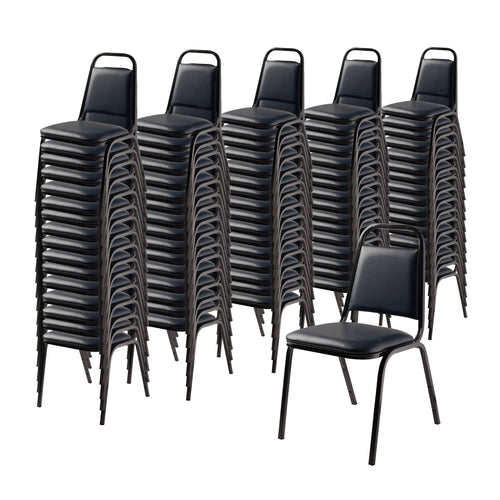 9100 Basics by NPS 4 pack Vinyl Upholstered Stack Chair