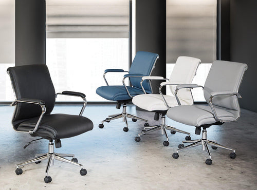 920351C - Mid Back Manager's Chair with Padded Chrome Arms by OSP