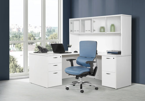 NAPTYP296 - Napa 'L' Shape Office Desk w/ Storage Hutch by OSP