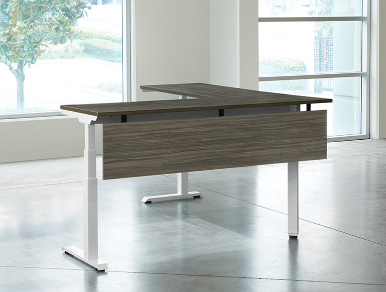 A336072M - Ascend Electric Adjustable Height L Shape Desk w/ Modesty Panel