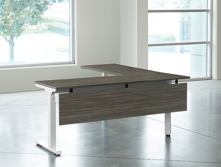 A336072M - Ascend Electric Adjustable Height L Shape Desk w/ Modesty Panel