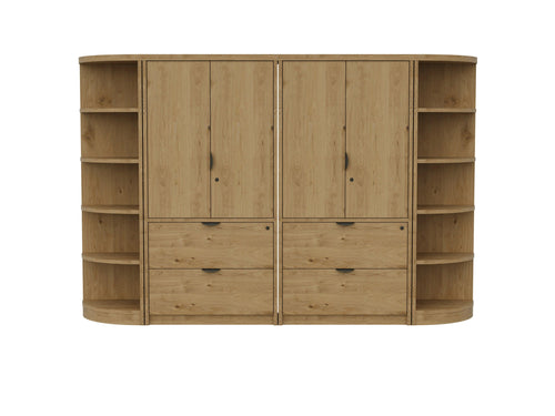 CA5831B-2 - Economy Filing Storage Combo Wall Unit with Corner Bookcases by Candex