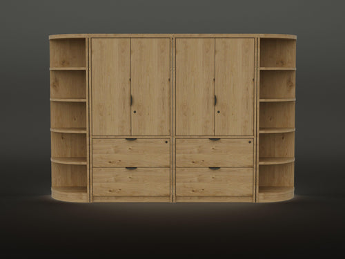 CA5831B - Deluxe Filing Storage Combo Wall Unit with Corner Bookcases by Candex