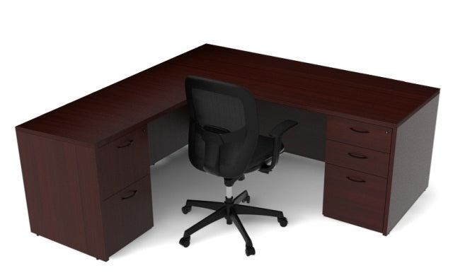 AM417N - Amber 'L' Shaped Office Desk, 30" x 71" by Cherryman